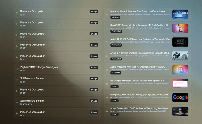 Feed — HA logbook and RSS